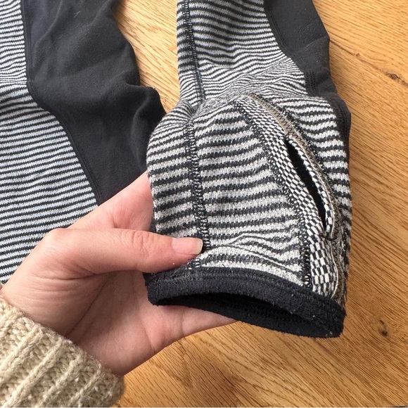 Lululemon Run: U-Turn Pullover Mini Check Pique Black White quarter zip 8 - Picture 12 of 14